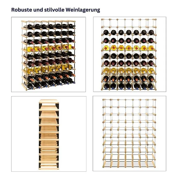Modulares Weinregal VINOTECA MOD 92,5x72,5x24,5cm 7x9 Flaschen Braun geölt - 