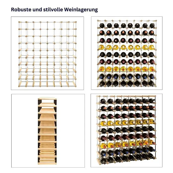 Modulares Weinregal VINOTECA MOD 92,5x82,5x24,5cm 8x9 Flaschen Braun geölt - 