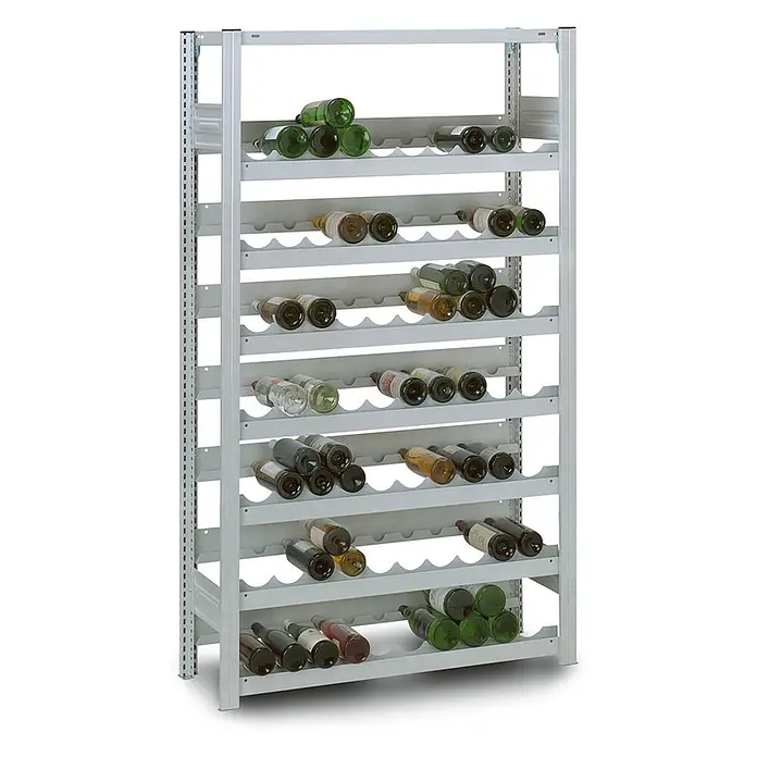 Weinregal Stecksystem MAGNUS Grundregal 175x100x30 35kg Lichtgrau - 
