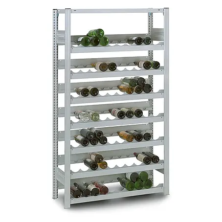 Weinregal Stecksystem MAGNUS Grundregal 175x100x30 35kg Lichtgrau