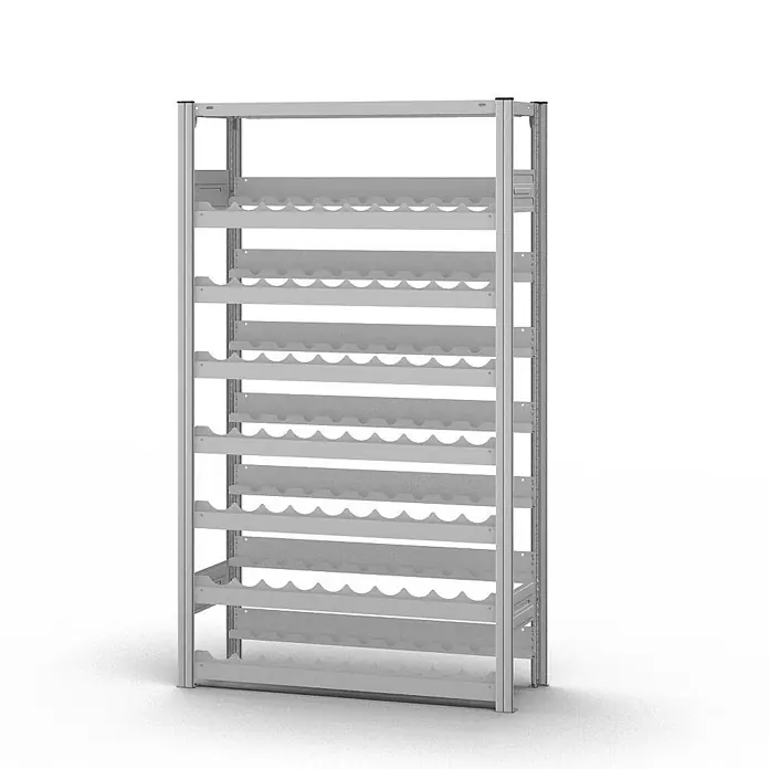 Weinregal Stecksystem MAGNUS Grundregal 175x100x30 35kg Lichtgrau - 