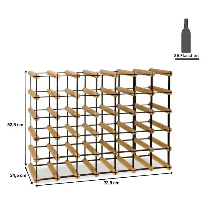 Modulares Weinregal VINOTECA MOD 52,5x72,5x24,5cm 7x5 Flaschen Braun geölt - 