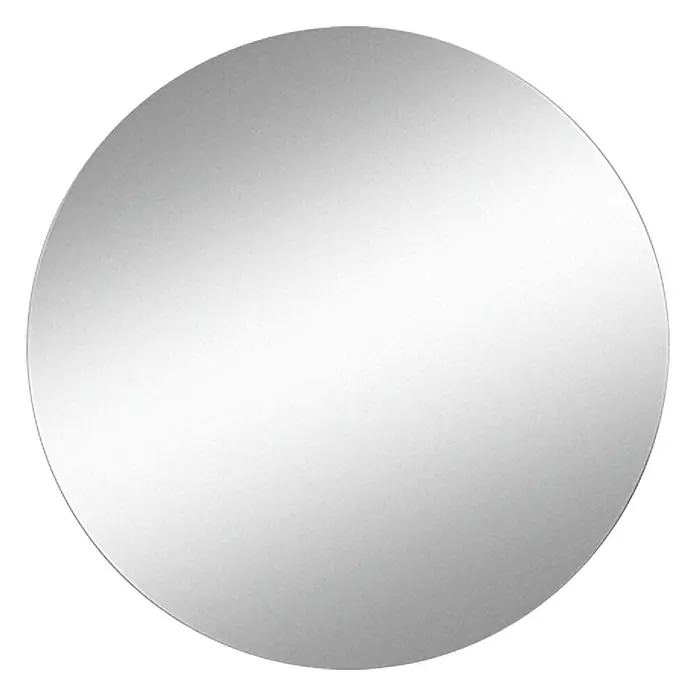 Kristall-Form Wandspiegel Plato - Durchmesser: 40 cm - Abbildung eines kreisförmigen Spiegels ohne Rahmen, der durch sein schlichtes Design Eleganz und Minimalismus ausstrahlt. Perfekt für moderne Interieurs.