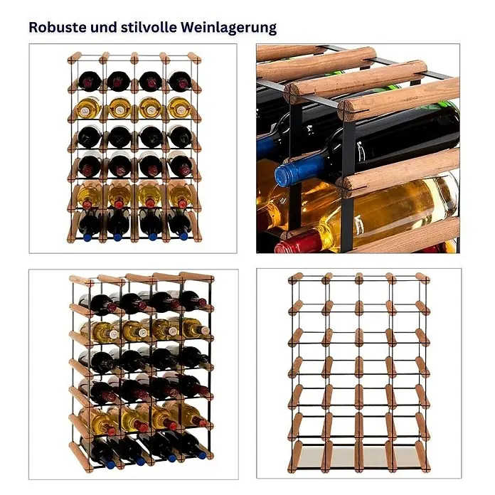 Modulares Weinregal VINOTECA MOD 62,5x42,5x24,5cm 4x6 Flaschen Braun geölt - 