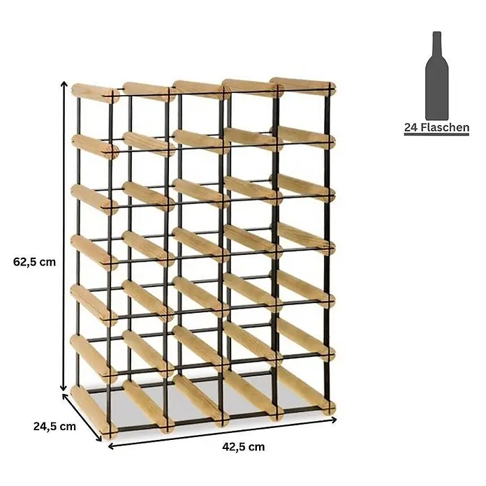 Modulares Weinregal VINOTECA MOD 62,5x42,5x24,5cm 4x6 Flaschen Braun geölt - 