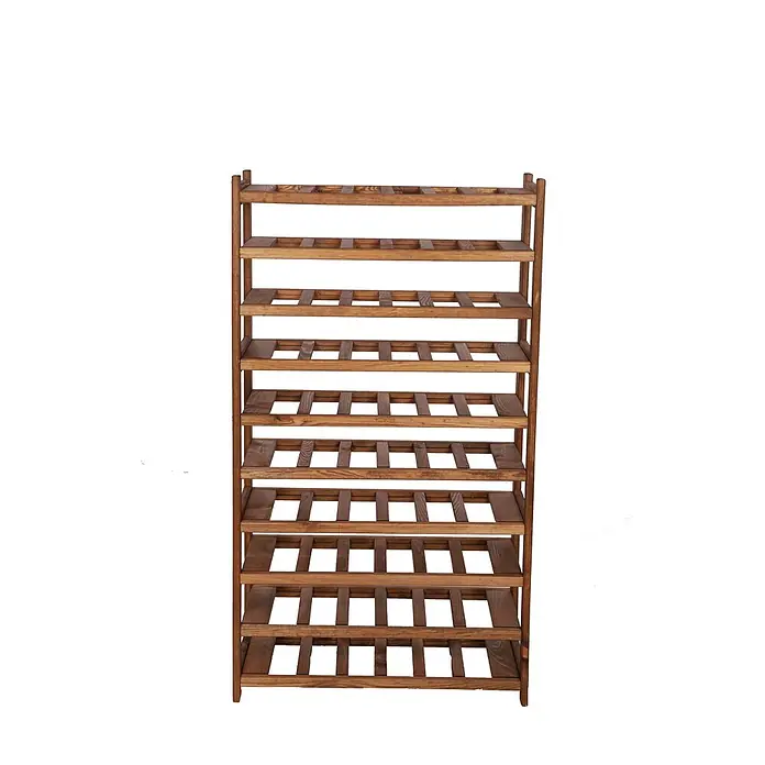 Weinregal SPREEWALD 124x70x33cm 60 Flaschen auf 10 Ebenen Braun geölt - 