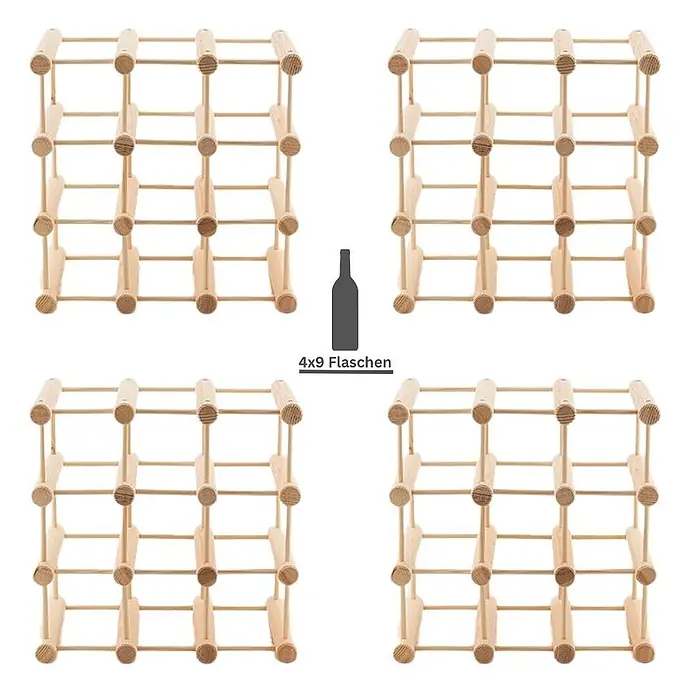 Modulares Weinregal VINOTECA MOD 36x36x24cm 4x 9 Flaschen  Natur - 
