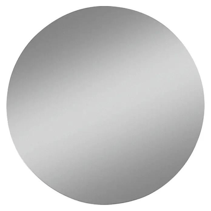 Kristall-Form Wandspiegel Plato - Durchmesser: 50 cm - Runder, silberfarbener Spiegel mit einer glatten Oberfläche, ideal für Badezimmer oder Ankleidezimmer.