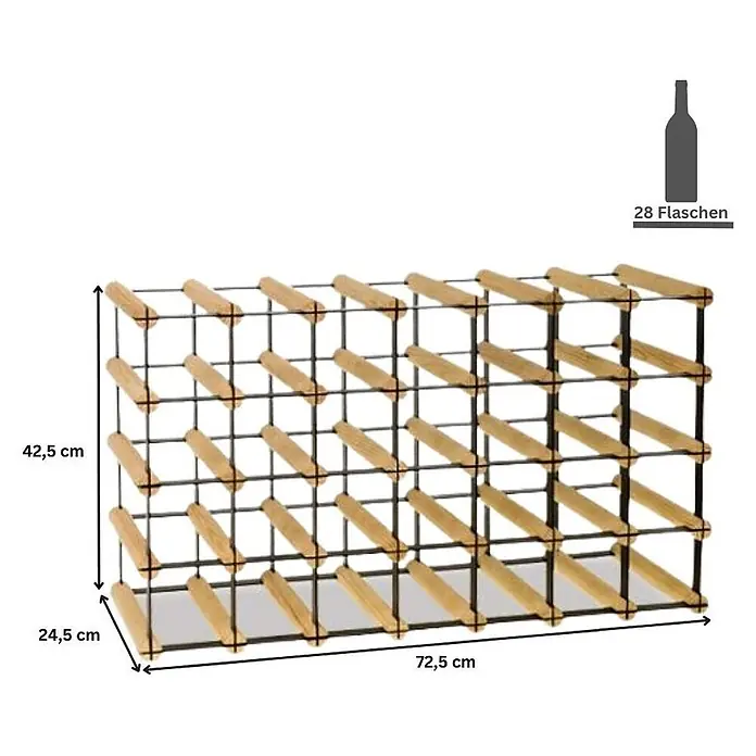 Modulares Weinregal VINOTECA MOD 42,5x72,5x24,5cm 7x4 Flaschen Braun geölt - 