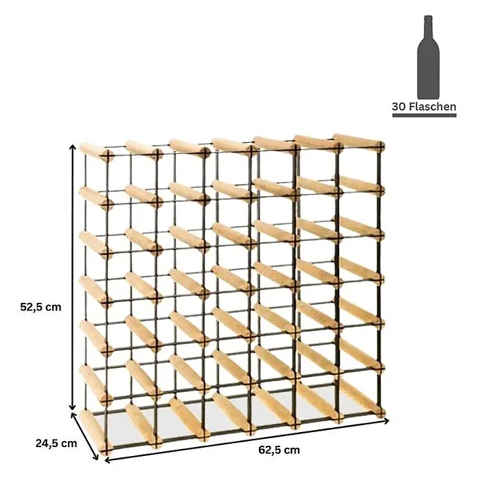 Modulares Weinregal VINOTECA MOD 52,5x62,5x24,5cm 6x5 Flaschen Braun geölt - 