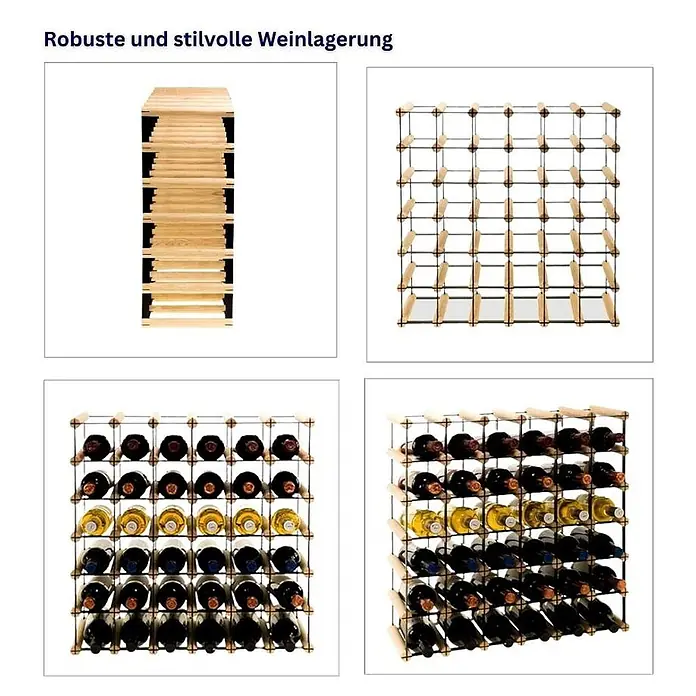 Modulares Weinregal VINOTECA MOD 52,5x62,5x24,5cm 6x5 Flaschen Braun geölt - 