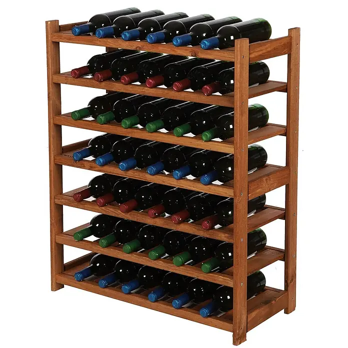 Weinregal SPREEWALD 86x70x33cm 42 Flaschen auf 7 Ebenen Braun geölt - 