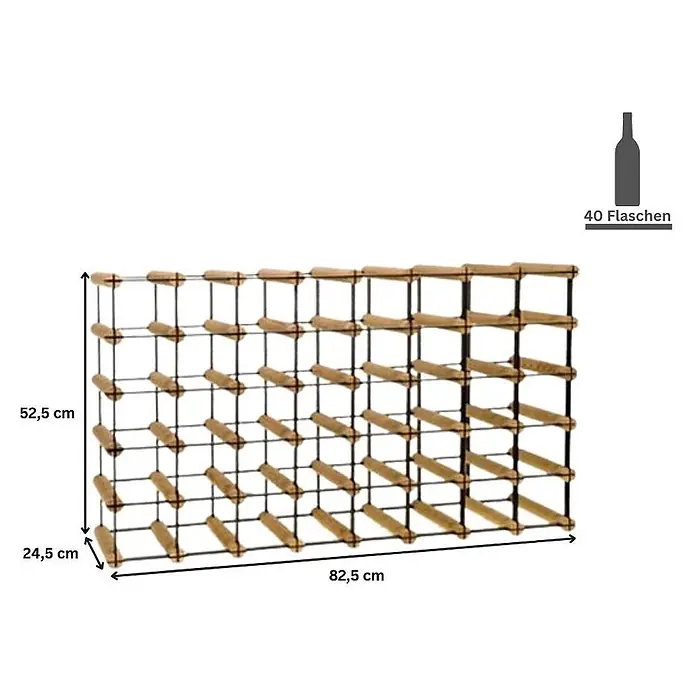 Modulares Weinregal VINOTECA MOD 52,5x82,5x24,5cm 8x5 Flaschen Braun geölt - 