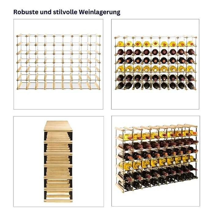 Modulares Weinregal VINOTECA MOD 62,5x92,5x24,5cm 9x6 Flaschen Braun geölt - 