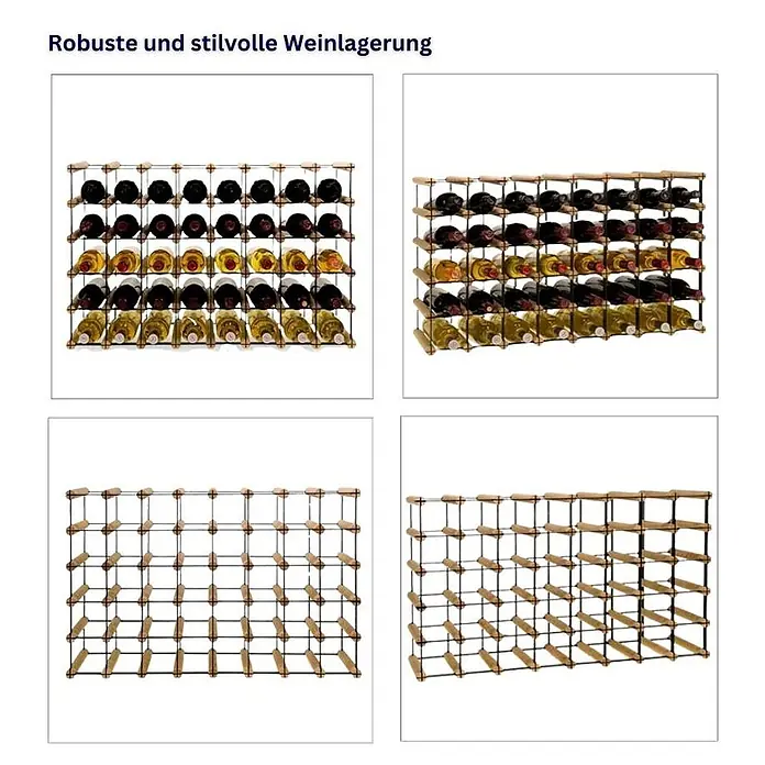 Modulares Weinregal VINOTECA MOD 52,5x82,5x24,5cm 8x5 Flaschen Braun geölt - 