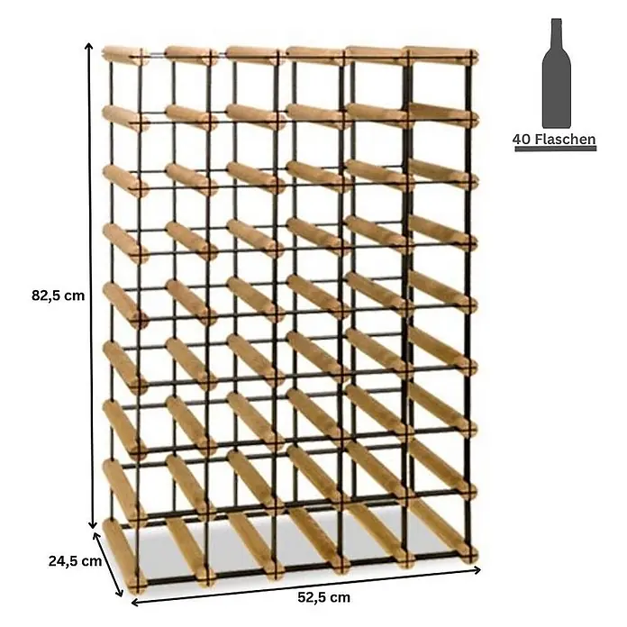 Modulares Weinregal VINOTECA MOD 82,5x52,5x24,5cm 5x8 Flaschen Braun geölt - 