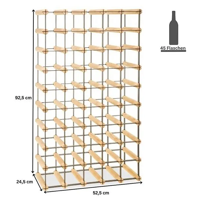Modulares Weinregal VINOTECA MOD METAL 92,5x52,5x24,5cm 5x9 Flaschen Natur - 