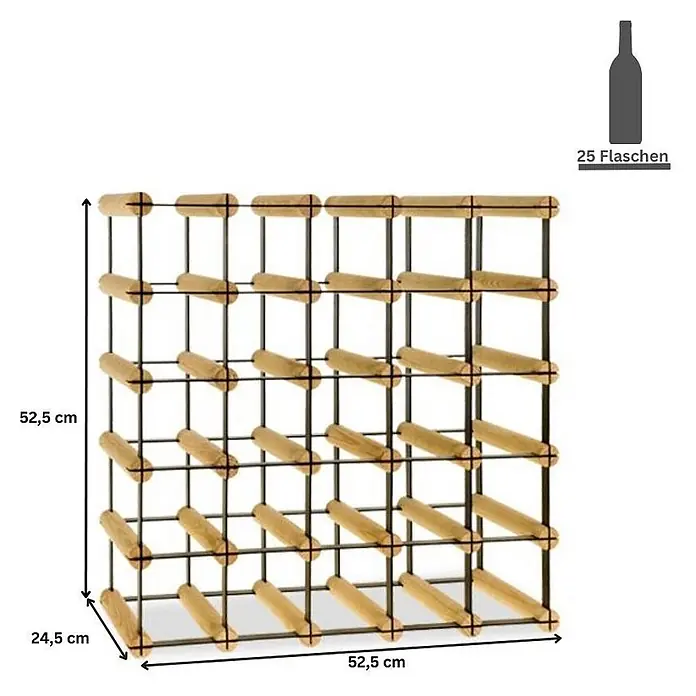 Modulares Weinregal VINOTECA MOD METAL 52,5x52,5x24,5cm 5x5 Flaschen Natur - 
