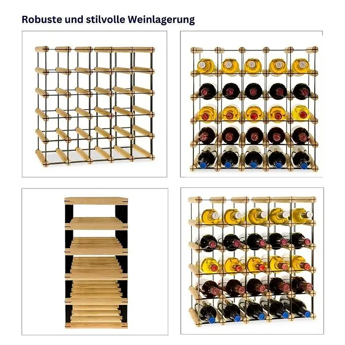 Modulares Weinregal VINOTECA MOD METAL 52,5x52,5x24,5cm 5x5 Flaschen Natur - 