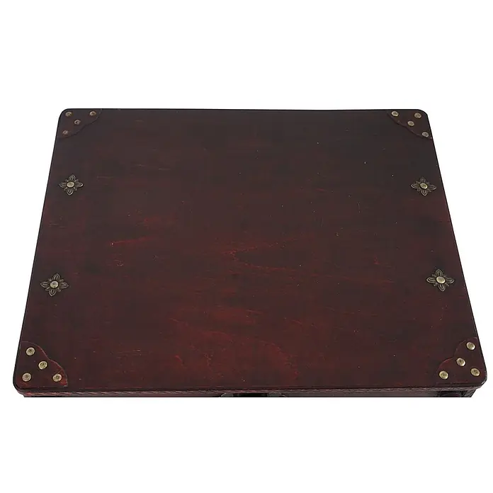 Weinregal Schublade Truhe für 20 Flaschen 94x46x38cm Kolonialstil Rot/Braun - 