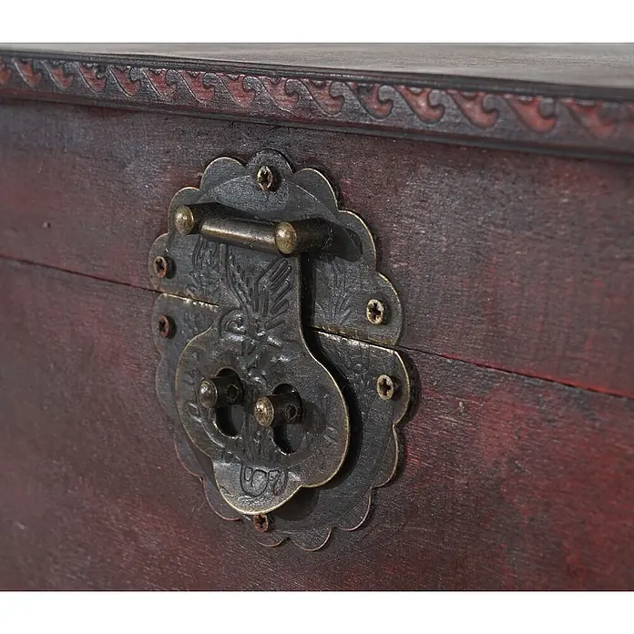 Weinregal Schublade Truhe für 20 Flaschen 94x46x38cm Kolonialstil Rot/Braun - 