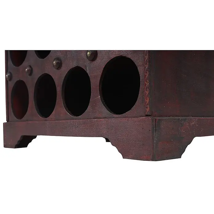 Weinregal Schublade Truhe für 20 Flaschen 94x46x38cm Kolonialstil Rot/Braun - 