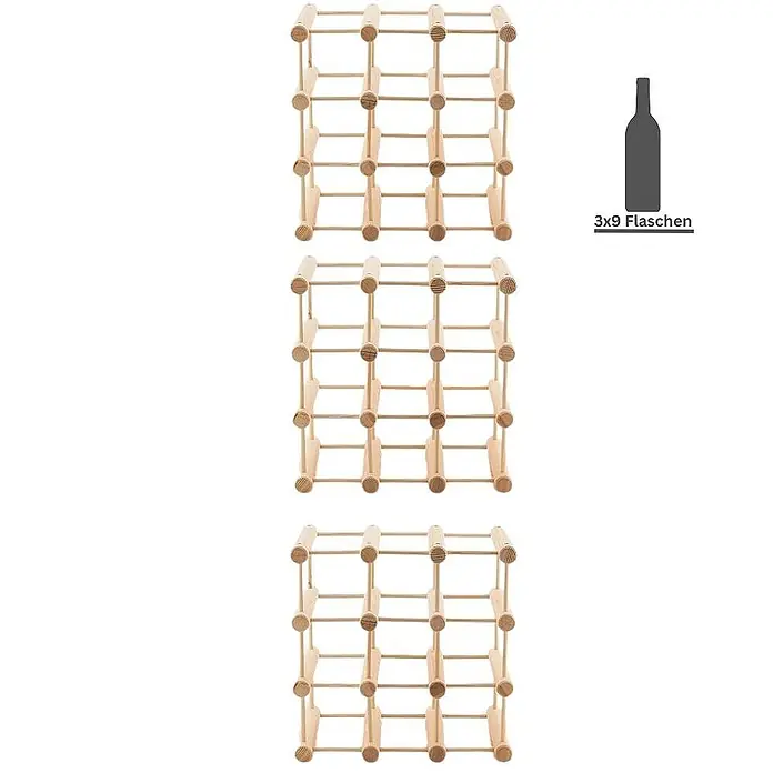 Modulares Weinregal VINOTECA MOD 36x36x24cm 3x 9 Flaschen  Natur - 