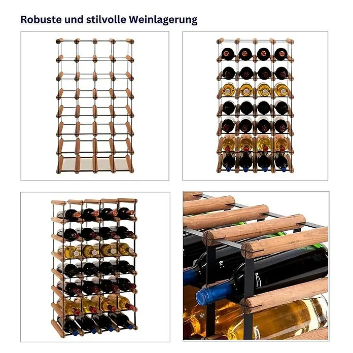 Modulares Weinregal VINOTECA MOD 72,5x42,5x24,5cm 4x7 Flaschen Braun geölt - 