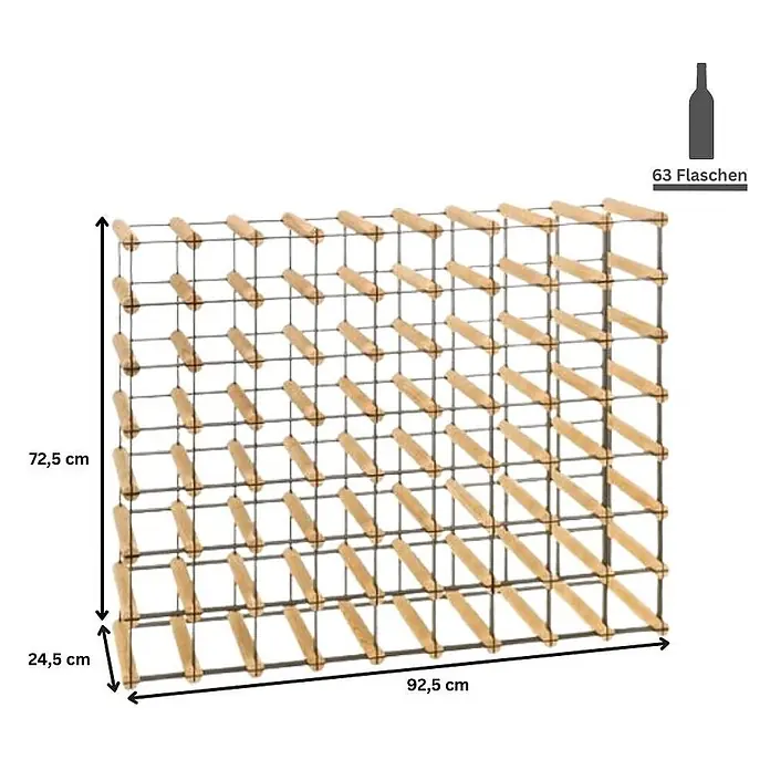 Modulares Weinregal VINOTECA MOD 72,5x92,5x24,5cm 9x7 Flaschen Braun geölt - 