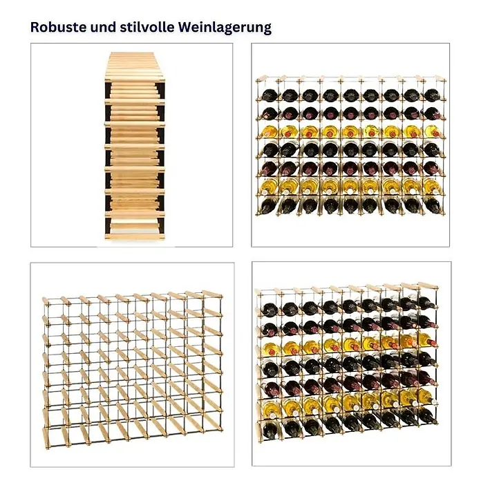 Modulares Weinregal VINOTECA MOD 72,5x92,5x24,5cm 9x7 Flaschen Braun geölt - 