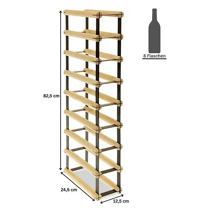 Modulares Weinregal VINOTECA MOD METAL 82,5x12,5x24,5cm 1x8 Flaschen Natur - 