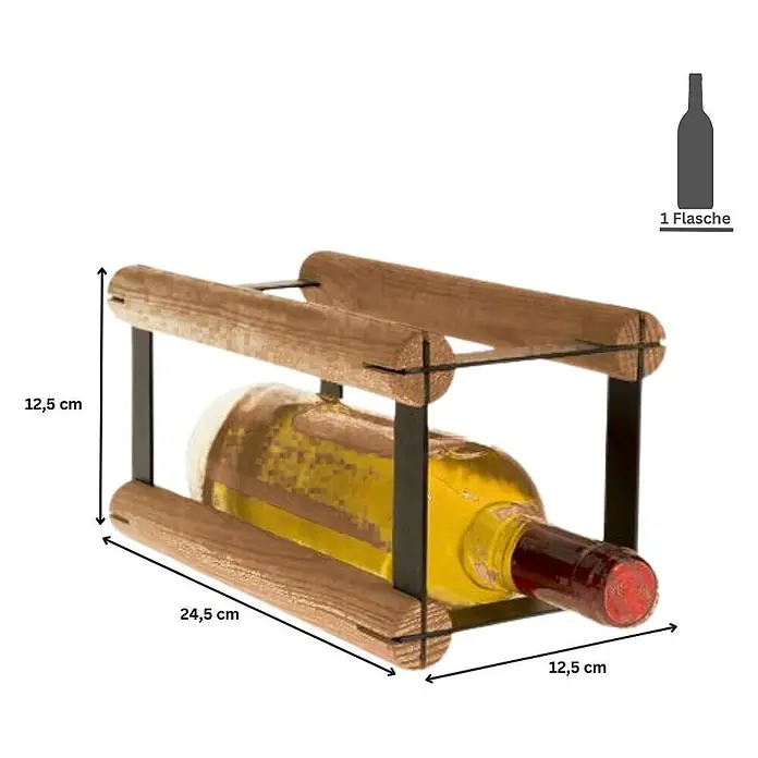 Modulares Weinregal VINOTECA MOD 12,5x12,5x24,5cm 1x1 Flasche Braun geölt - 