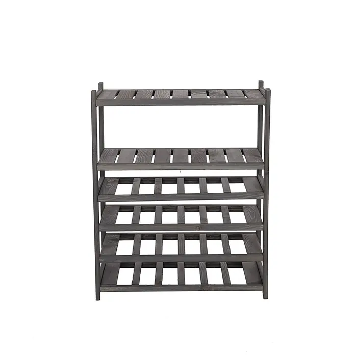 Weinregal SPREEWALD 86x70x33cm 24 Flaschen auf 4 Ebenen Grau geölt - 