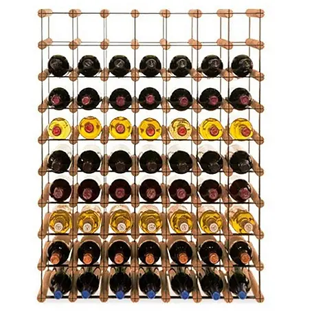 Modulares Weinregal VINOTECA MOD 92,5x72,5x24,5cm 7x9 Flaschen Braun geölt