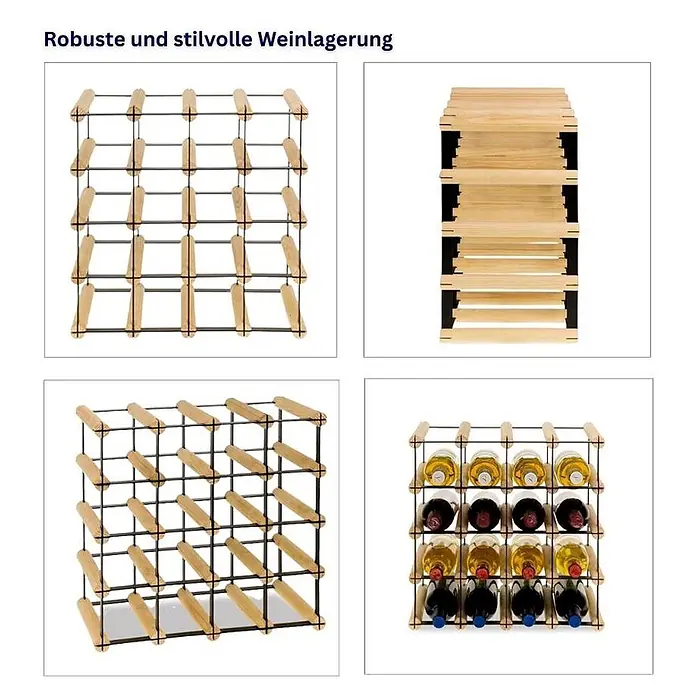 Modulares Weinregal VINOTECA MOD METAL 42,5x42,5x24,5cm 4x4 Flaschen Natur - 