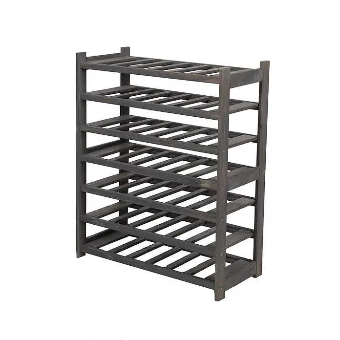 Weinregal SPREEWALD 86x70x33cm 42 Flaschen auf 7 Ebenen Grau geölt - 