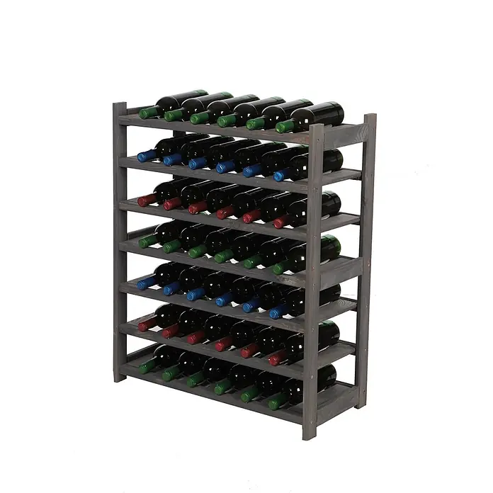Weinregal SPREEWALD 86x70x33cm 42 Flaschen auf 7 Ebenen Grau geölt - 