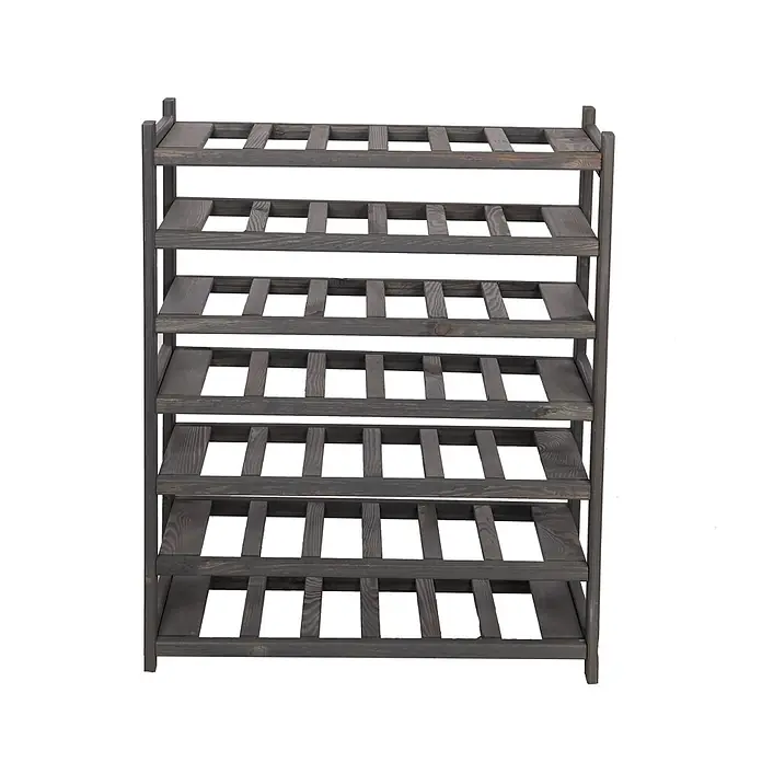 Weinregal SPREEWALD 86x70x33cm 42 Flaschen auf 7 Ebenen Grau geölt - 