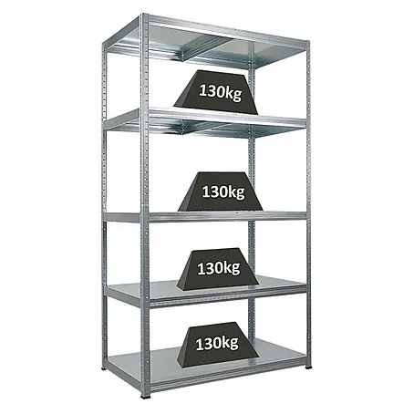 Schwerlastregal Steel Eagle HxBxT 180x100x60cm Fachlast 130kg Verzinkt
