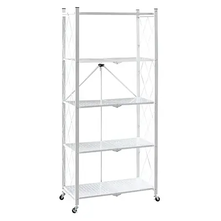 KLAP klappbares Regal auf Rollen 5 Fachböden 250kg 167x72x34cm Weiß