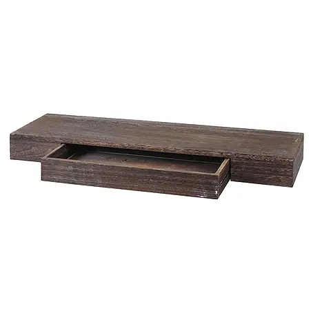 Wandregal 8x80x25cm Schweberegal Wandboard Regal Massiv-Holz Braun