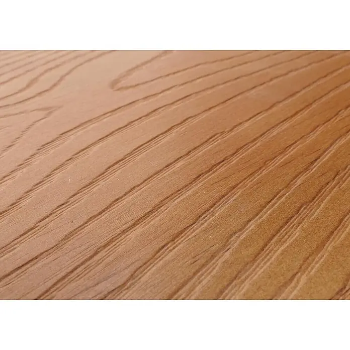 2er-Set Wandregal 29x45x25cm Hängeregal 3D-Struktur Stahl Massiv-Holz Natur -  - Helle Holzmaserung in Braun mit ausgeprägten, leicht erhöhten parallelen Linien, die eine natürliche Oberfläche bilden.