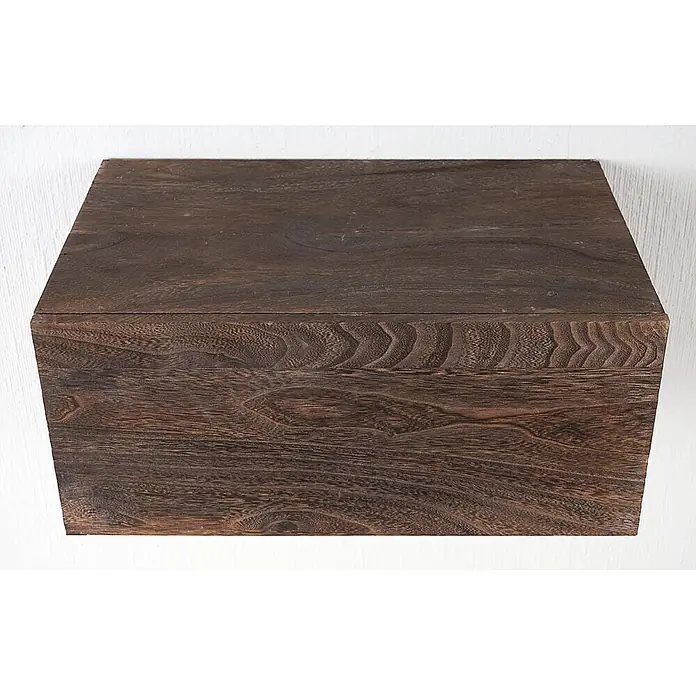 Wandregal 21x46x30cm Shabby-Look Vintage Braun Schubladen-Regal -  - Dunkelbraune Holzkiste.