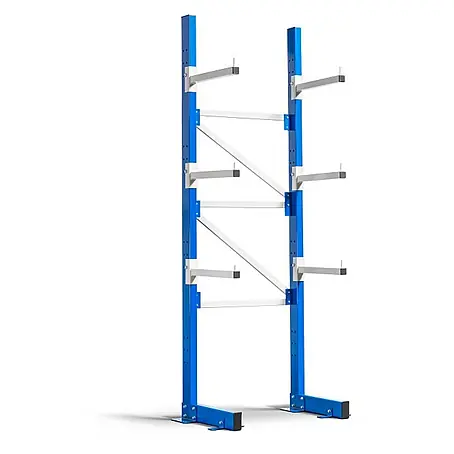 Kragarmregal MAXIMUS Pro 1-Seitig 240x100x50cm 250kg Lichtblau/-grau