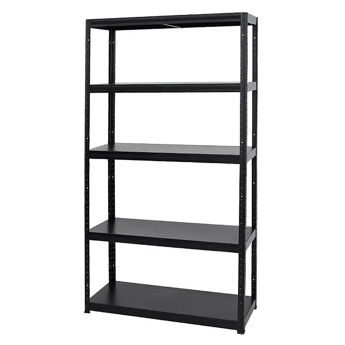 MegaDeal 2x Schwerlastregal Steel Eagle 180x100x40cm 130kg Schwarz -  - Schwarzes Metallregal mit fünf Ablagen zur Aufbewahrung.