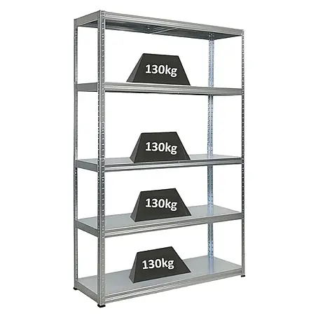 Schwerlastregal Steel Eagle HxBxT 180x120x40 cm Fachlast 130kg Verzinkt