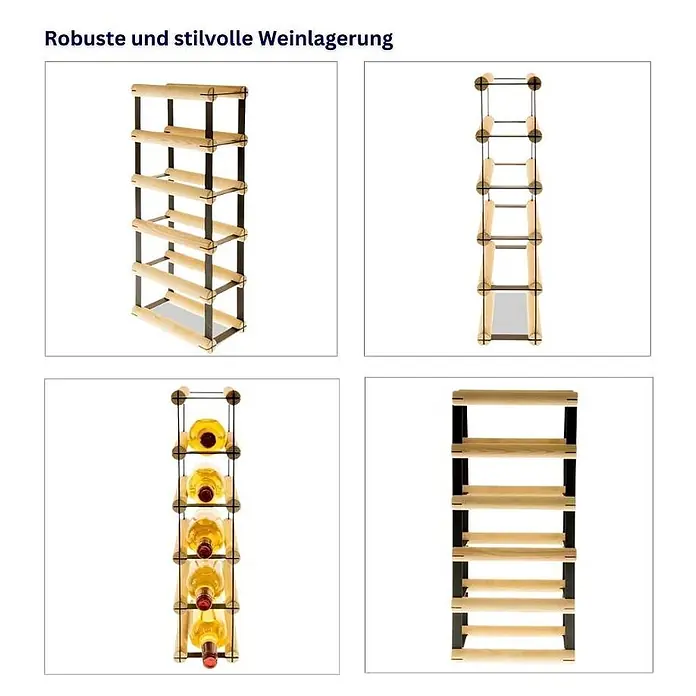 Modulares Weinregal VINOTECA MOD 52,5x12,5x24,5cm 1x5 Flaschen Braun geölt - 
