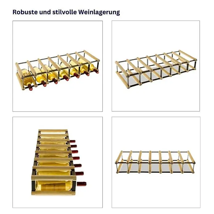 Modulares Weinregal VINOTECA MOD 12,5x72,5x24,5cm 7x1 Flaschen Braun geölt - 