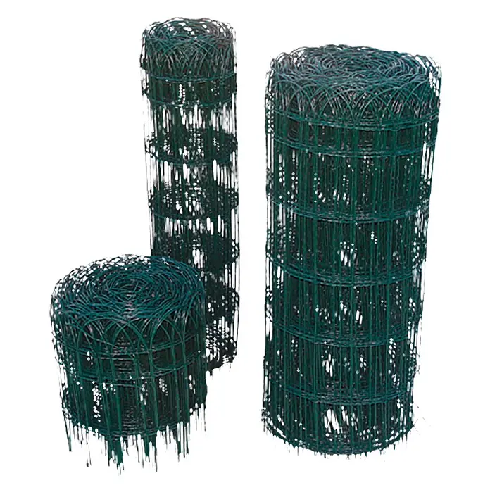 Hadra Maschendrahtzaun - 10 x 0,4 m, Grün - Diagonale Ansicht