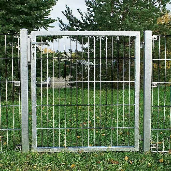 Hadra Zauntor - 1 x 1 m, Silbergrau, Metall